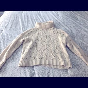Loft Cowl Neck Sweater in White, size S